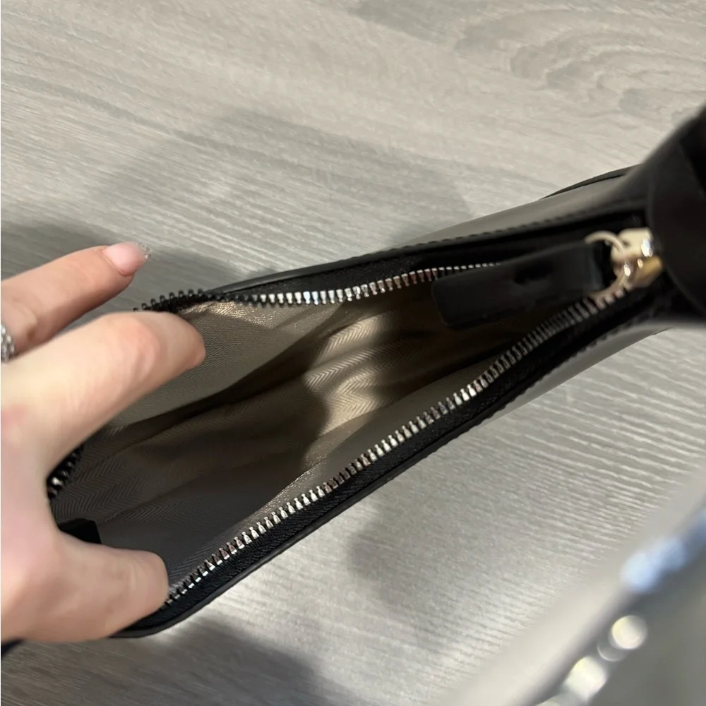 Influencer Inspired Black Faux Leather Zip Closure Handbag